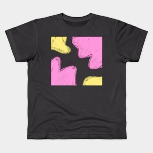 Pink yellow watercolor abstract art Kids T-Shirt